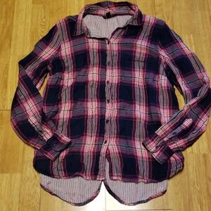 Lucky Brand plaid lined button down sz M